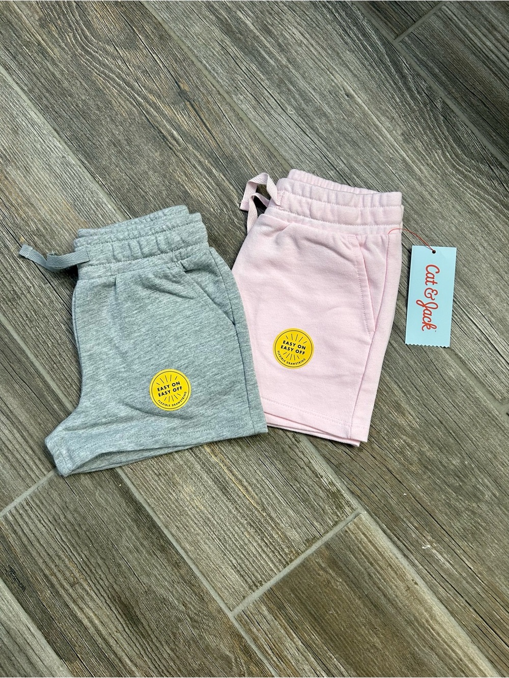 NWT Target Cat & Jack Pink and Gray Jersey Shorts Duo, 3T.